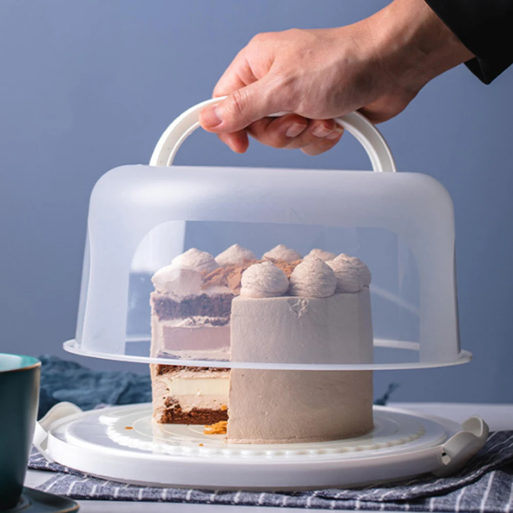

Reusable PP Birthday Cake Storage Box Portable Handheld Cake Carrier Dome Lid Dessert Case Bakery Packing Box