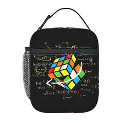 Math Rubik Rubix Rubiks Player Cube Math Lovers borsa termica per il pranzo borsa termica portatile da donna Lunch Box Office Picnic Travel