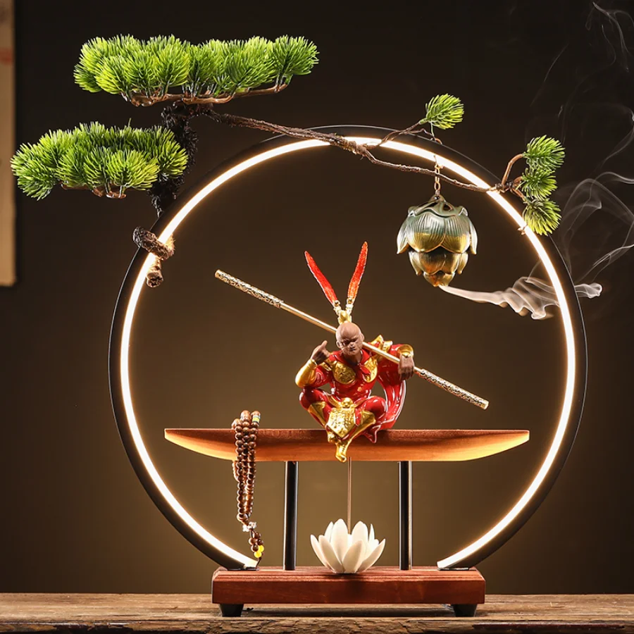 Backflow Decoration Incense Burner Ornament Buddhist Accessories Incense Burner Porcelain Gift Zen Table Lamp Quemador Brume