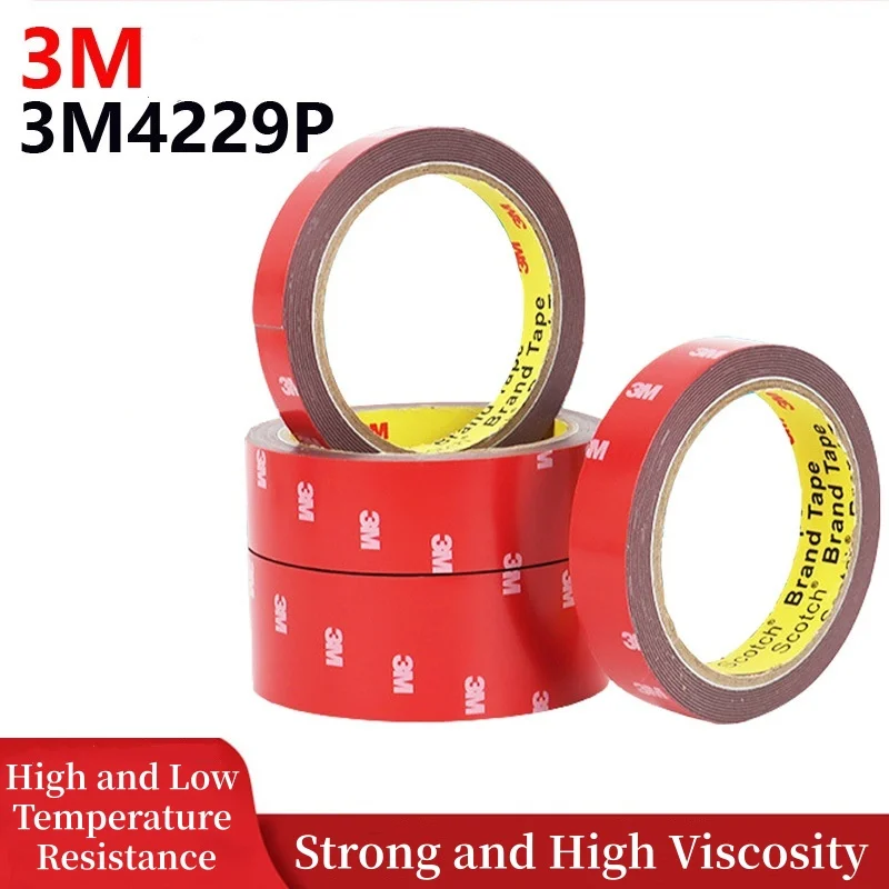 

3M 4229P VHB Strong Double Sided Adhesive High Viscosity Waterproof Traceless Foam Tape For Car Home Use High Temperature