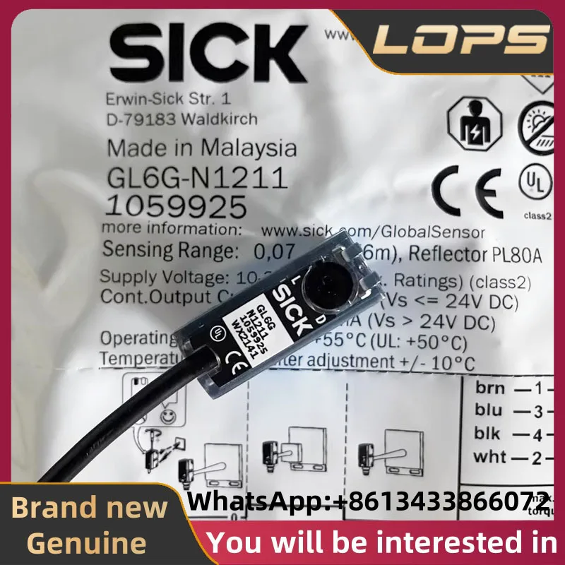GL6G-N1211 Nuevo sensor de interruptor fotoeléctrico SICK original, gran cantidad en stock, bienvenido a consultar