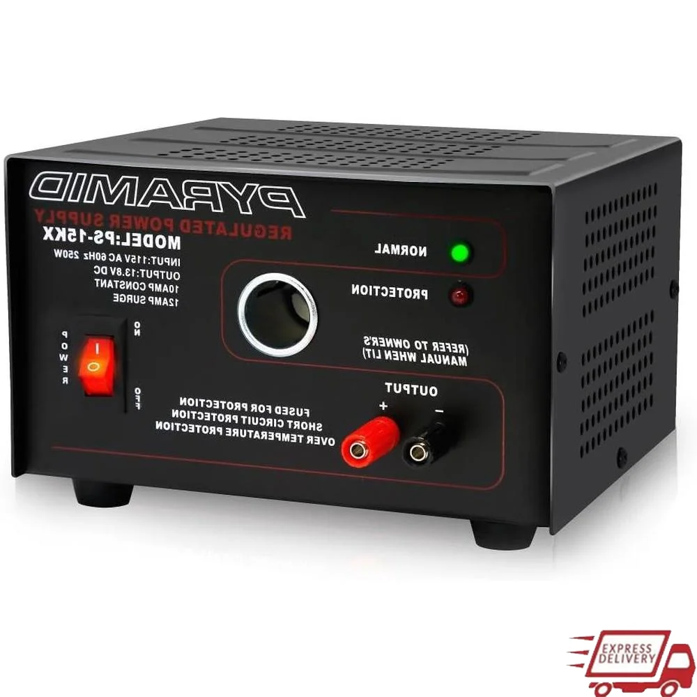 

Universal Compact Bench Power Supply 10A AC to DC Converter 13.8V Linear Regulated Power Supply Tabletop Cooling Fan Short