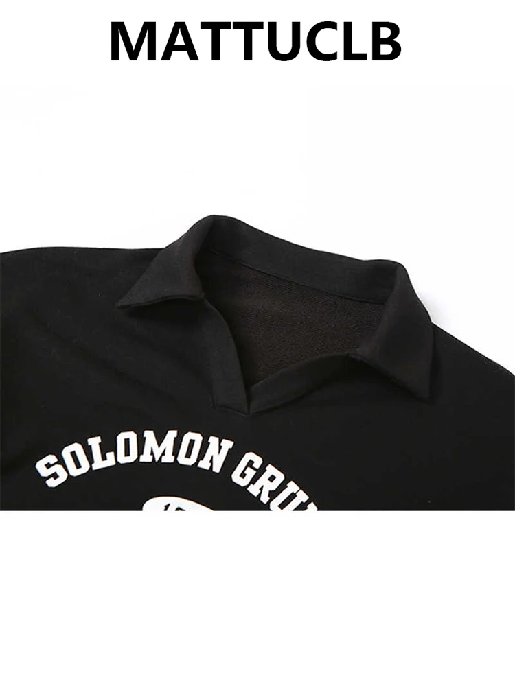 秋冬レディースアメリカンレトロプルオーバーダークアカデミアパーカー長袖クロップスウェットシャツ2000年代Y2kツーピースセットKpop