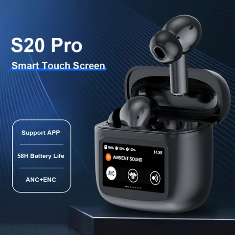 Beatfade S20 Pro Touch Screen ANC Wireless Earphones TWS Noise Cancelling Earbud Bluetooth 5.3 Support APP Long Battery Life HiF