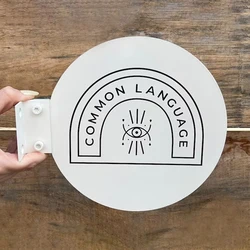 Custom Business Logo Double-Side Acrylic Plaque Office Storefront Door Plates Flag Shop Signboard Studio Salon Aesthetic Signs