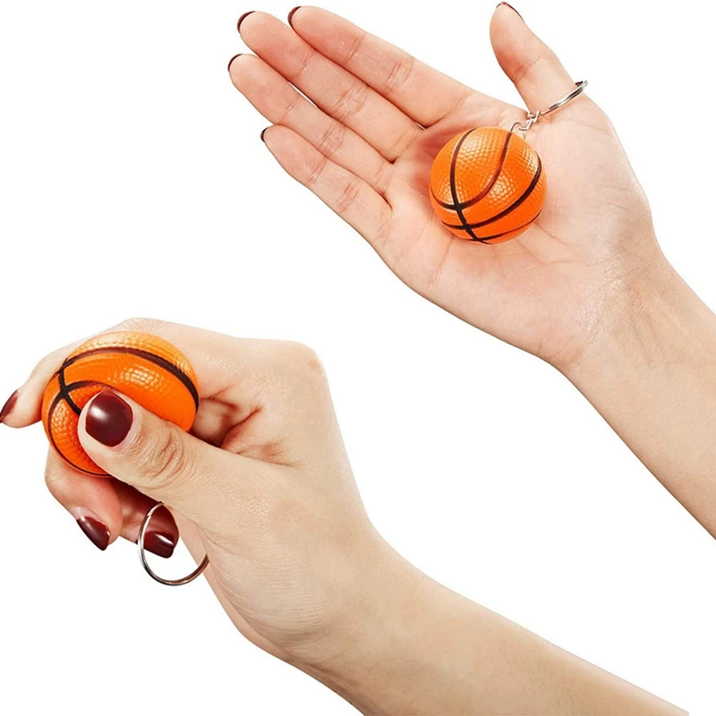 20 Pack Basketball Ball Keychains For Party Favors,Basketball Stress Ball,School Carnival Reward,Sports Centerpiece