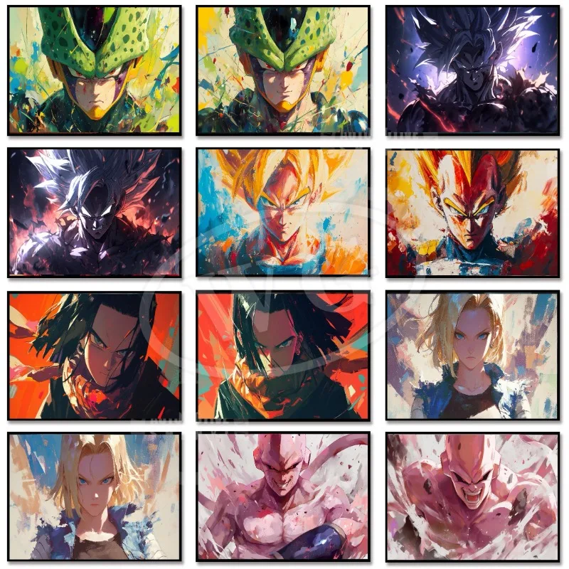 

Famous Anime Dragon Ball Goku Vegeta Poster HD Picture Printing Canvas Painting Creative Home Art Wall Decoration Painting Gift