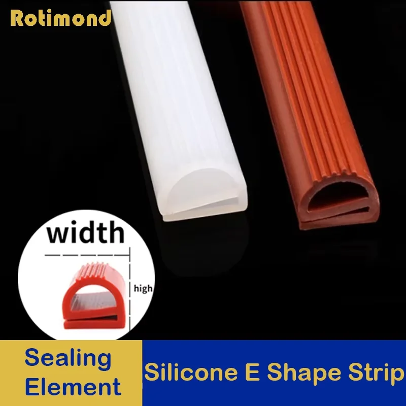 

Silicone E Shape Strip Rubber Sealing Strip E-shaped E-strip High Temperature Oven Oven Sealing Strip White/Red 1/3M