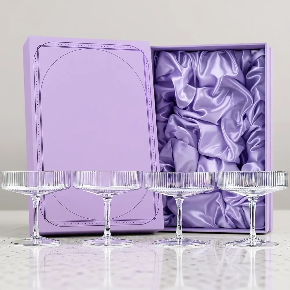 

Винтажные бокалы в стиле ар-деко с радужным эффектом, набор из 4 штук, 200 мл, для шампанского, коктейлей, космополитенов