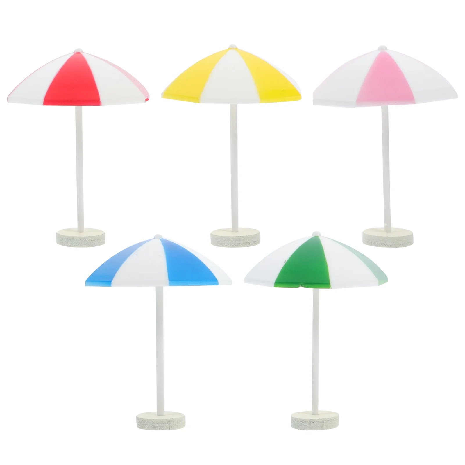 5 Pcs Micro Landscape Sun Umbrella Beach Umbrellas House Decors Mini Miniature DIY for Abs