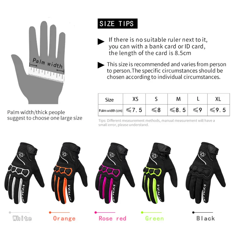 VEMAR Unisex Breathable Cycling Motorcycle Gloves Four Seasons Men And Lady Road Mountain Bike Long Finger Anti-Skid Enduro Moto