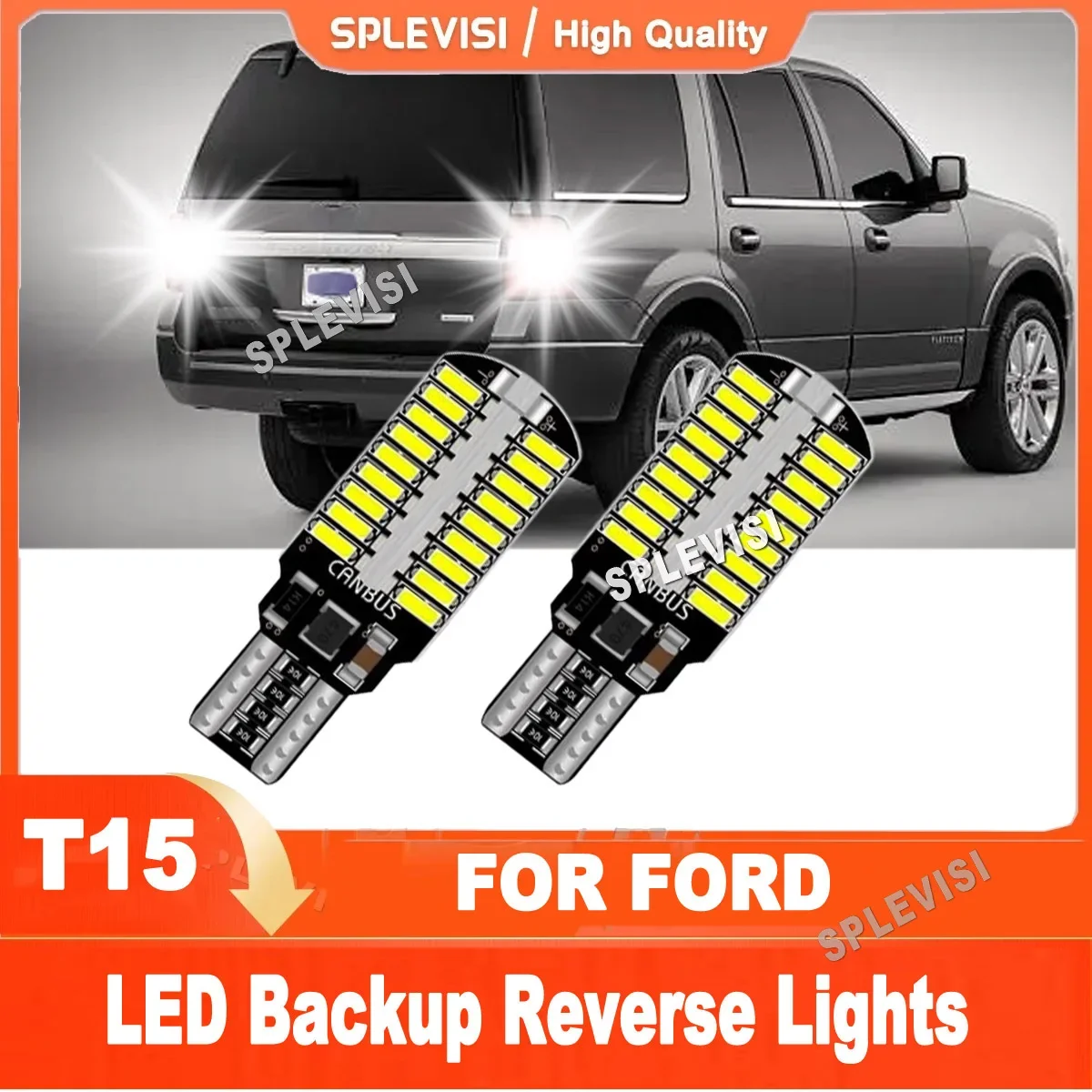 

2x T15 912 915 White LED Reverse Light Bulbs For Ford Fusion Focus C-Max S-Max Expedition Escape Explorer Fiesta 5 6 7