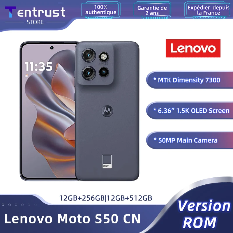 Lenovo Motorola moto S50 Global ROM 5G Smartphone MTK Dimensity 7300 6.36 pouces OLED 120Hz écran 50MP caméra principale Lenovo Motorola moto S50 Global ROM 5G Smartphone MTK Dimensity 7300 6.36 pouces OLED 120Hz écran 50MP caméra principale