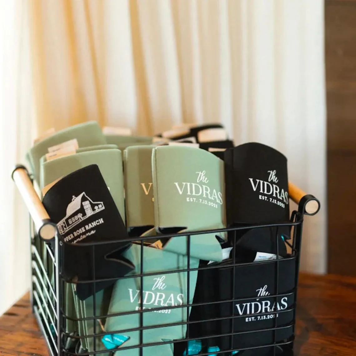 Venue Illustration Can Cooler Beer Cozy Wedding Favor