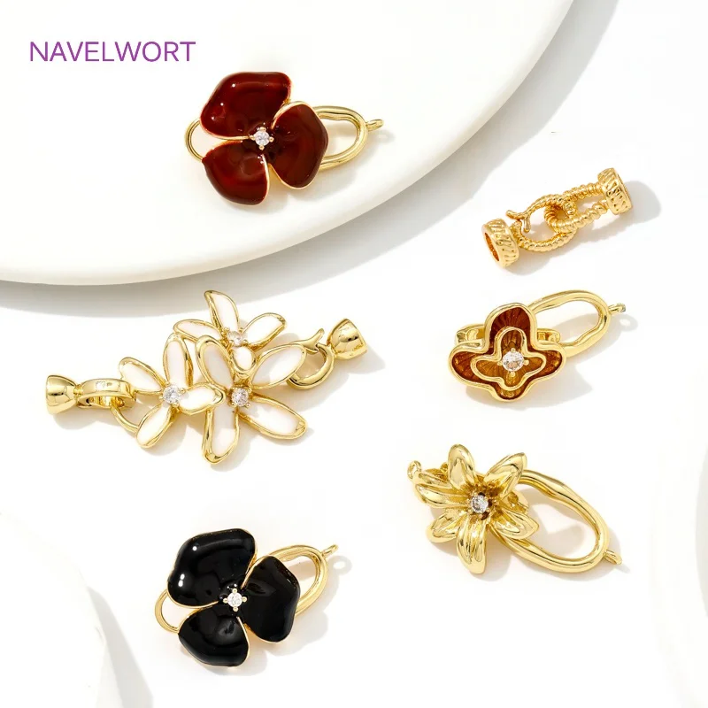 Multi Styles 18K Gold Plated Brass Pearl Clasp Connector Clasps Accessories,Fastener For Jewelry,DIY Jewelry Making Supplies