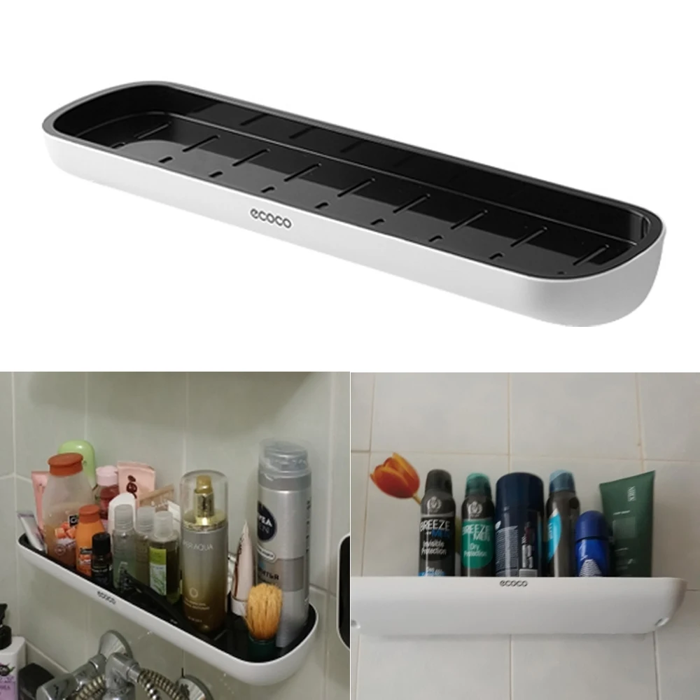 Shampoo-Aufbewahrungsregal Wandmontiert mit Handtuchhalter Badezimmer-Aufbewahrungsregal Duschorganizer Ohne Bohren