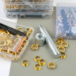 100Pieces Grommets Eyelets with Tools, Grommet Kits for Fabric, Canvas, Curtain, Clothing, Leathers Repair, 6mm/8mm/10mm