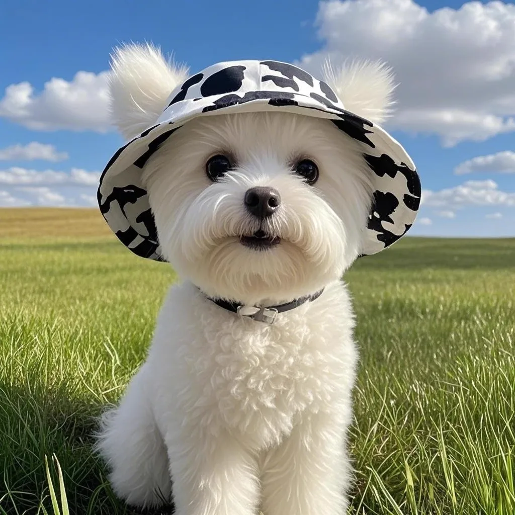 

Puppy Cute Hat Summer Bichon Frise Sun Shade Hat Pet Cute Fisherman Hat Small Dog Outdoor Walking Dog Head Covers