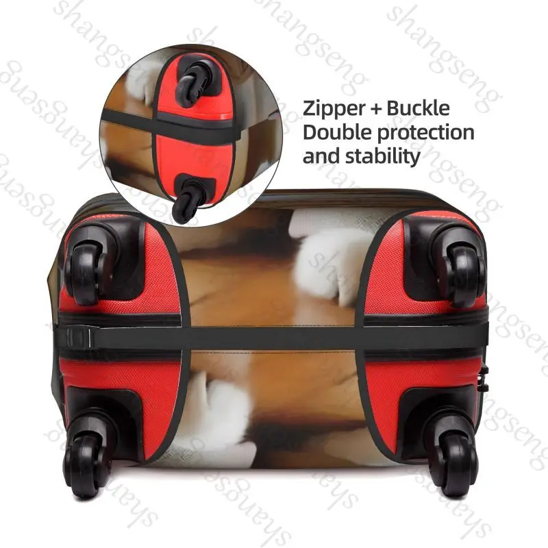 حقيبة سفر واقية مطبوعة على شكل حيوان مضحك لطيف على شكل قطة، غطاء حقيبة، حماية مرنة، غطاء أمتعة قابل للغسل، 18-32 بوصة #2