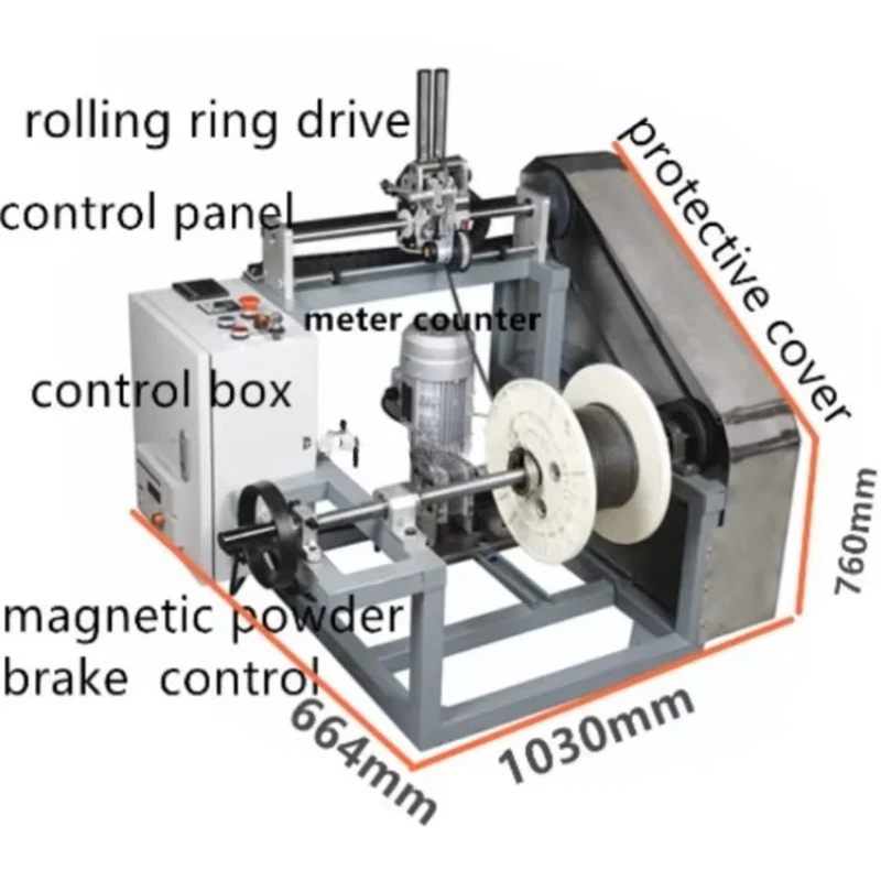 Automatic Electric Stainless Steel Wire Copper Wire Cable Flat Wire Coiling Winding Rewinding Spooling Machine