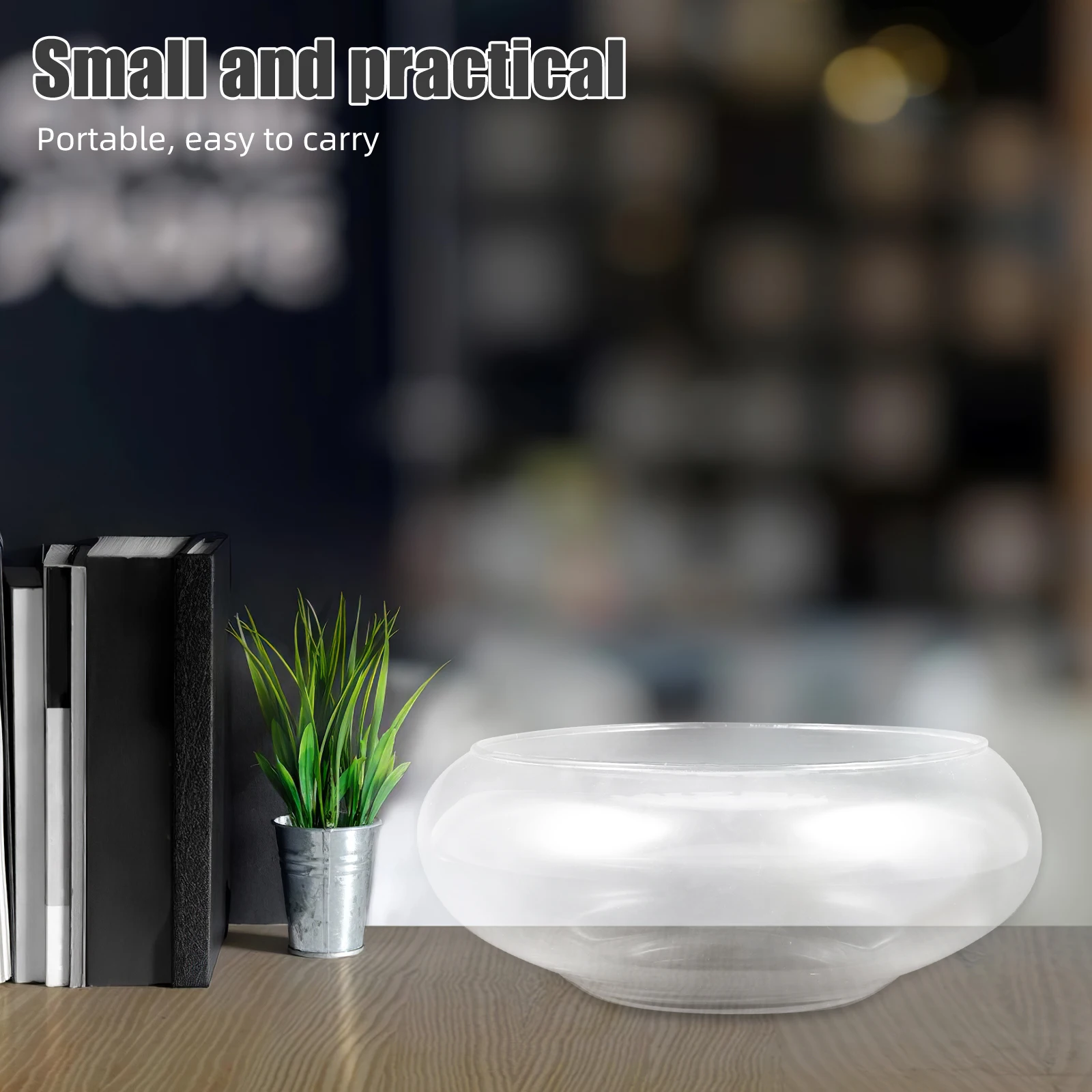 Flower Glass Vase Bowl Clear Wide Mouth Round Terrarium Planter Hydroponic Container Fish Bowl Home Landscape Decor