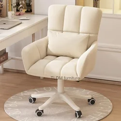 Silla de oficina ergonómica para Gamer, mueble de diseño bonito y cómodo, color blanco, para dormitorio y estudio