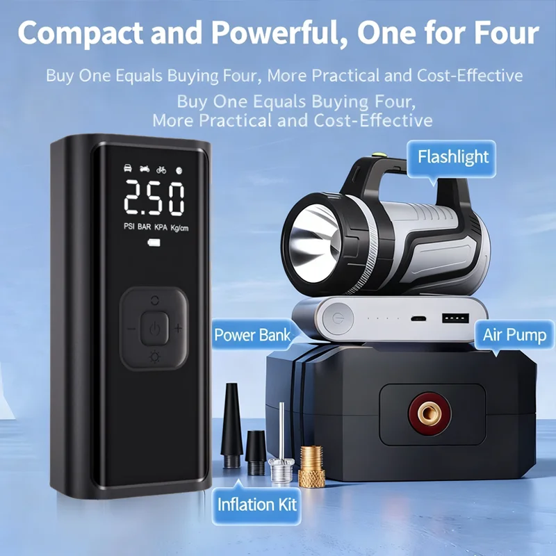 

Портативный автомобильный воздушный насос, накачка шин, перезаряжаемый компрессор, цифровой беспроводной автомобильный насос для накачивания шин для мотоцикла, автомобиля, велосипедные шарики
