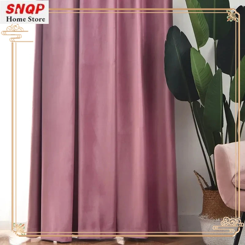 Luxury Nordic Modern Minimalist Chinese Style Thickened Velvet Cotton Velvet Dutch Velvet Dark Green Blue Curtains Blackout