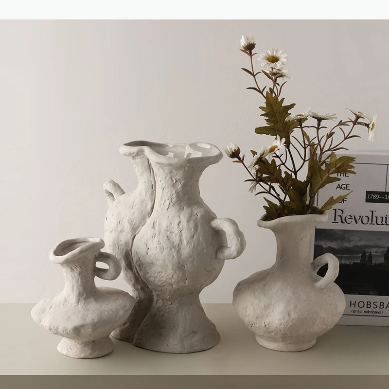 Plain Embryo Ceramic Vase Retro Desktop Decorations Flower Arrangement Flower Vases Ornament Hydroponic Vase Decorative Vases