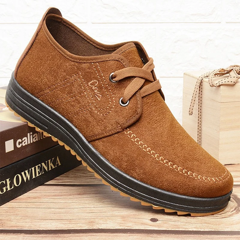 Men's Safety Shoes Spring Anti-slip Cow Tendon Bottom Casual Work Shoes  Welding Middle-aged And Elderly Men's Shoes
