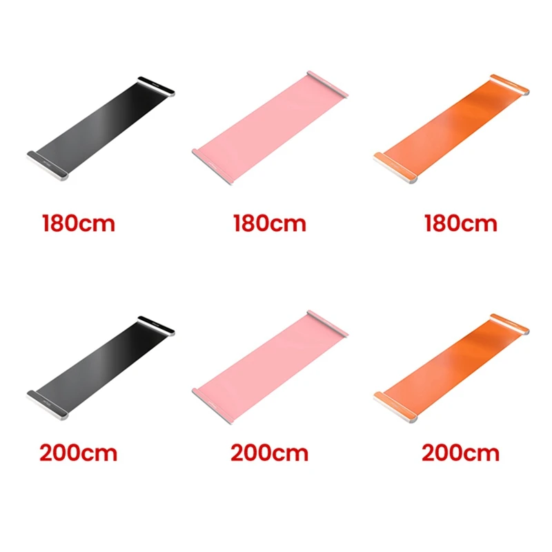 Yoga Sliding Mat Indoor Sport Gliding Leg Raise Core Training Mat Ice Hockey Roller Skating Leg Exercise Pink 180Cm