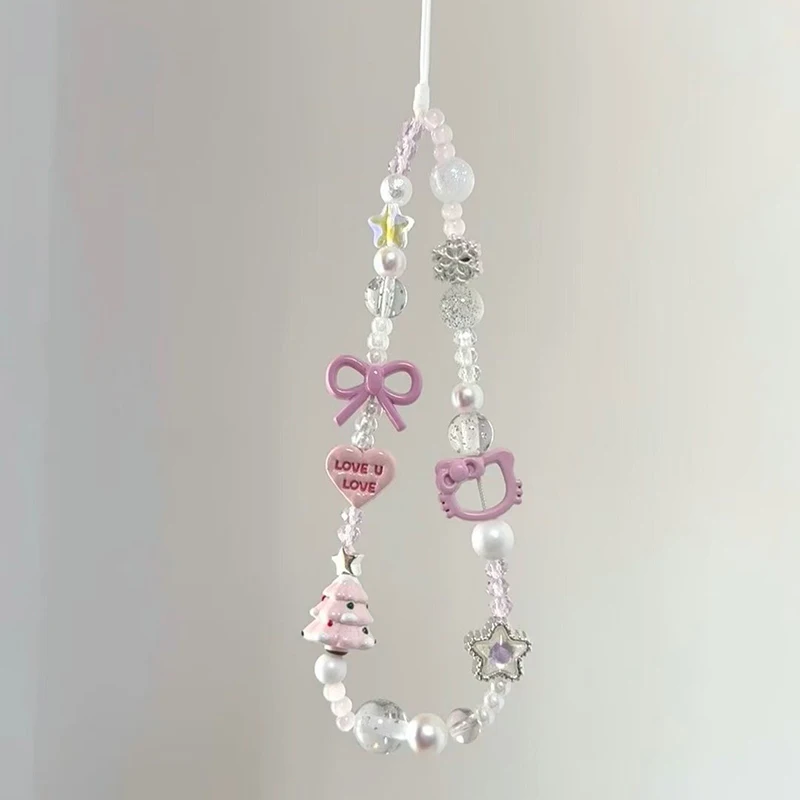 مرحبا كيتي سلسلة الهاتف فتاة حلوة مكافحة خسر شريط للرسغ سوار حقيبة سماعة الاذن حفل زفاف وعيد ميلاد GiftCharm حقيبة #3