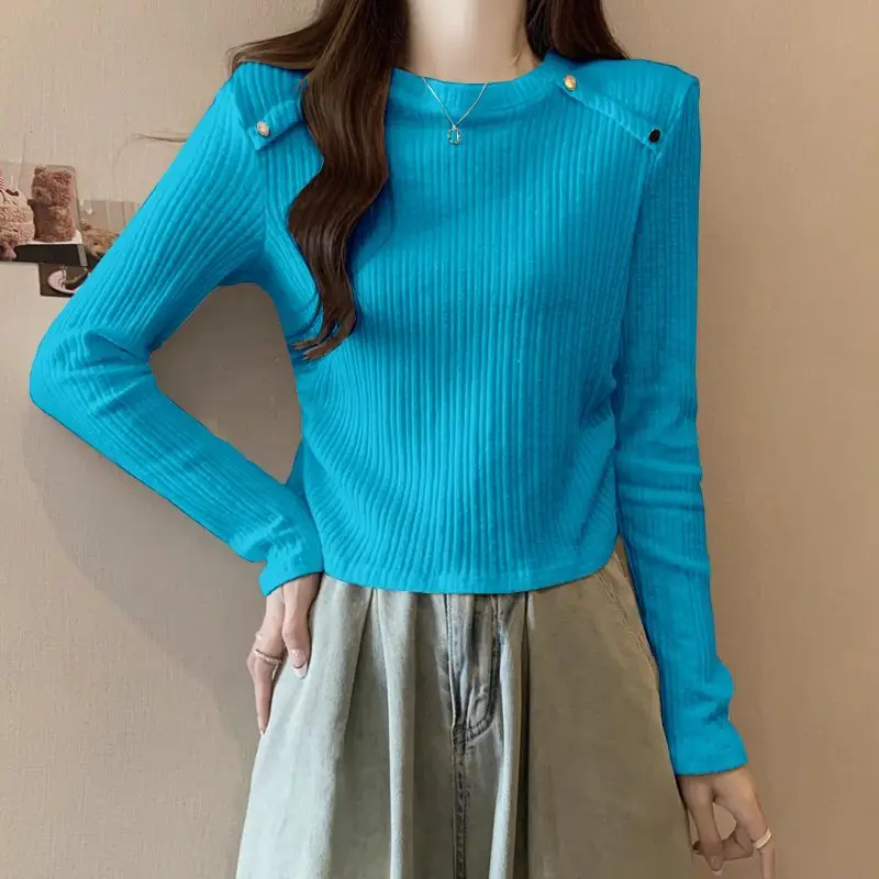 Versatile Commuter Autumn Winter New Women's Crew Neck Fashion Simplicity Loose Sweaters Casual Long Sleeve Knitted Tops