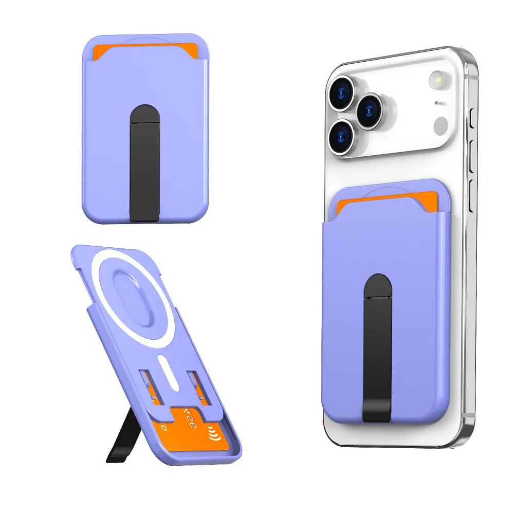 Luxus Falten Ständer Halter Für Magsafe Magnetische Brieftasche Clip Für iPhone 15 16 17 Pro Max Acryl Karte Tasche Telefon Fall zubehör