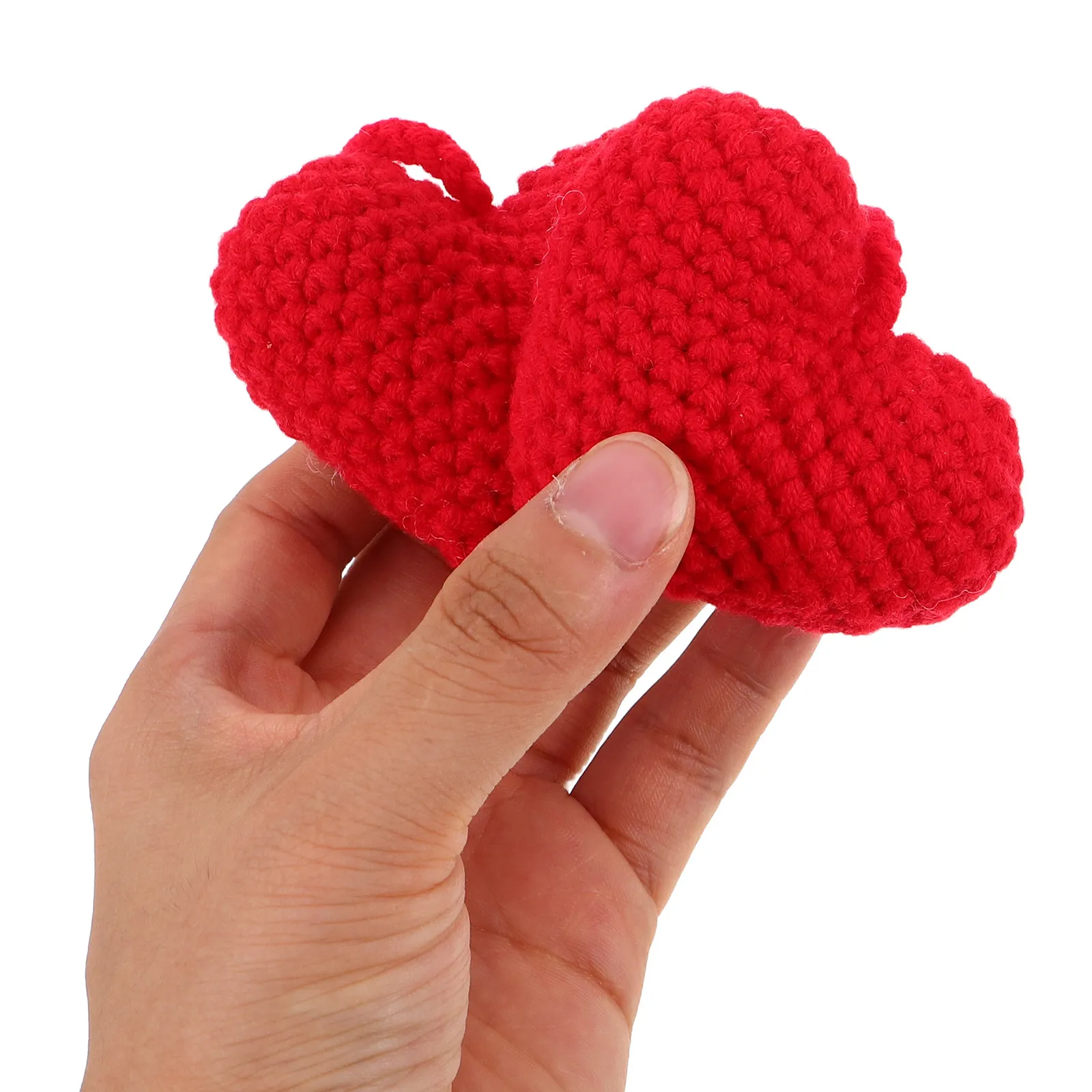Car Crochet Charms Heart Pendant Hanging Ornament Accessories Rearview Mirror Interior Dangle for