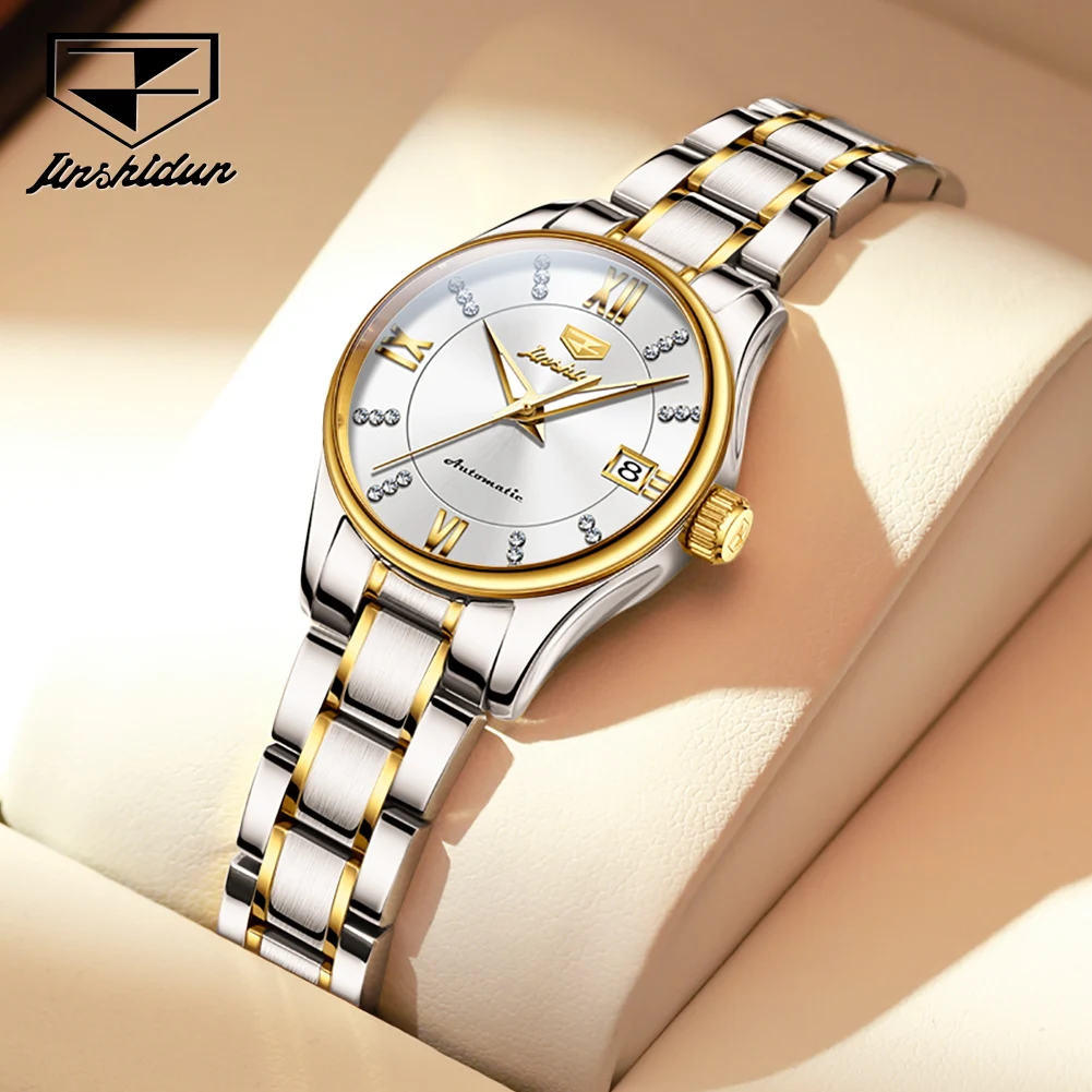 

JSDUN Elegant Luxury Automatic Mechanical Woman Watch Waterproof Calendar Lady Wrist Watch High Quality Original Women's Watches