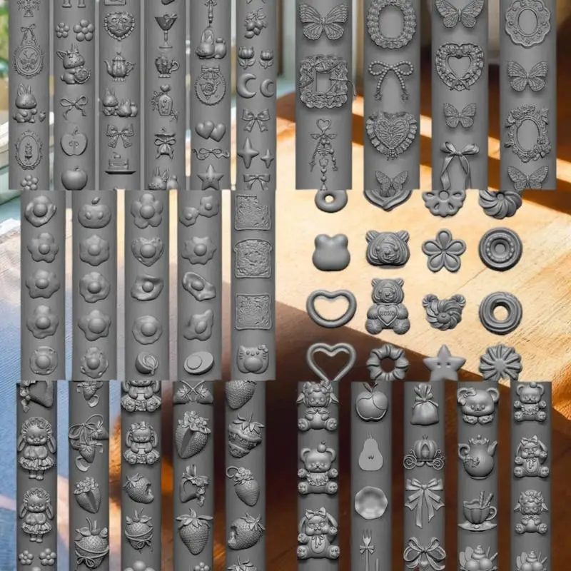 قالب سيليكون ثلاثي الأبعاد لمسمار الفن تصميم الإغاثة القوس الفراولة الباروك نمط مانيكير قوالب لوحات أدوات الملحقات