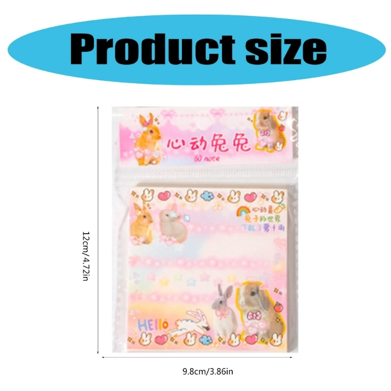 3x3Inch Ghi chú động vật hoạt hình 60 tờ Ghi chú tự dính Không có dòng để viết