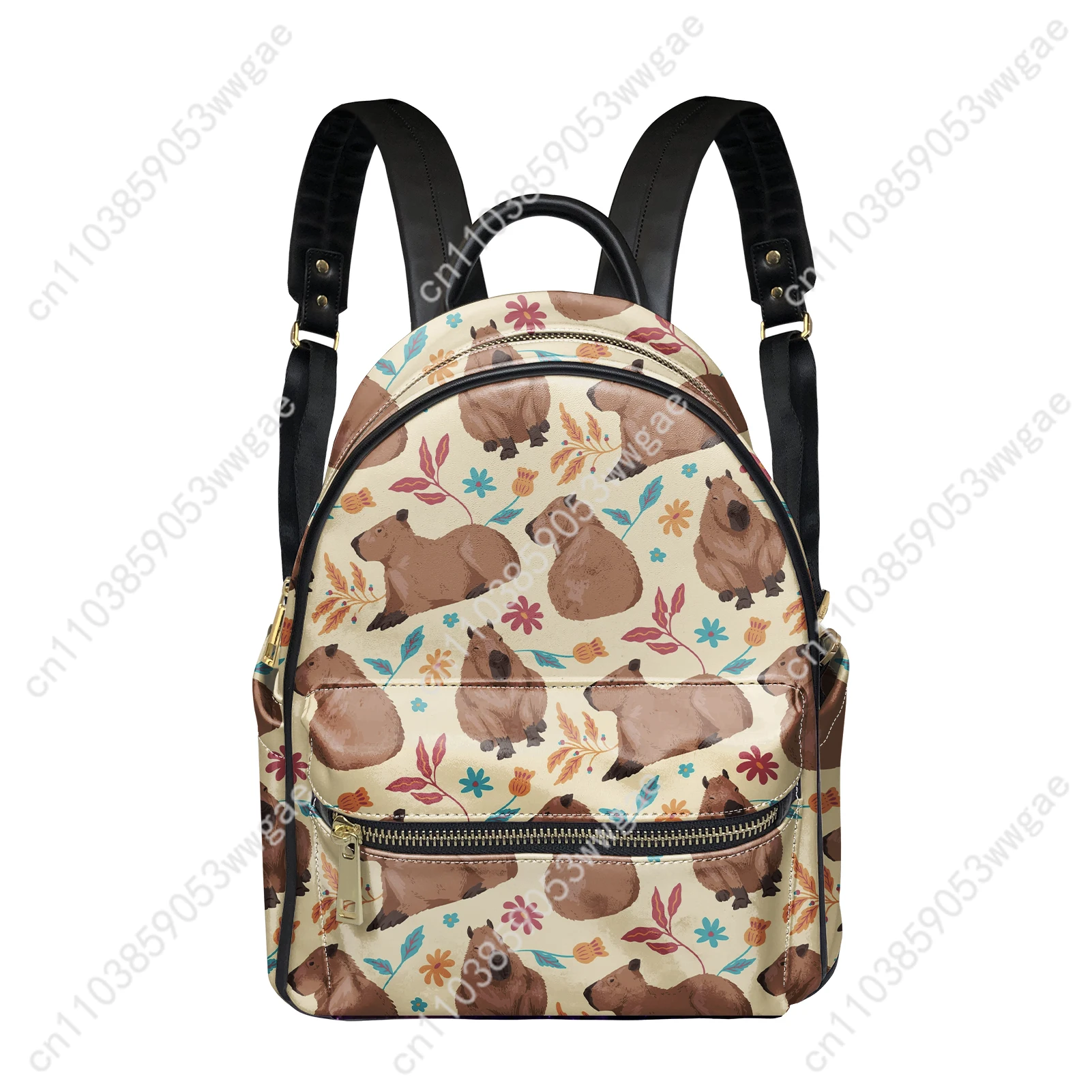 Capybara Backpack Womens Mens Knapsack Custom Made Text Image Double Shoulder Bag Business Travel Bookbag Rucksack Gift Daypack