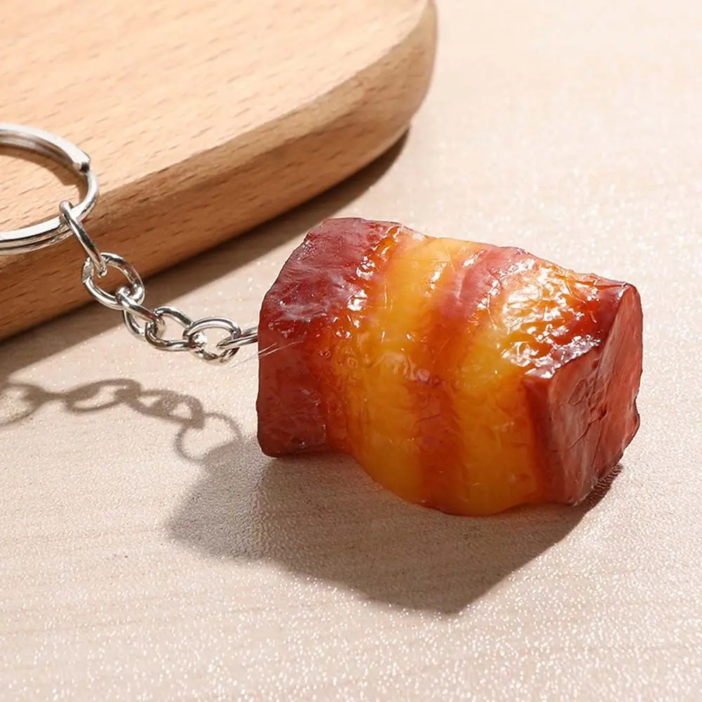 

Key Pork Belly Chicken Wings Trotters Roast Chicken Bag Pendant Fashion Jewelry Simulation Food Keychains Fast Food Key Ring