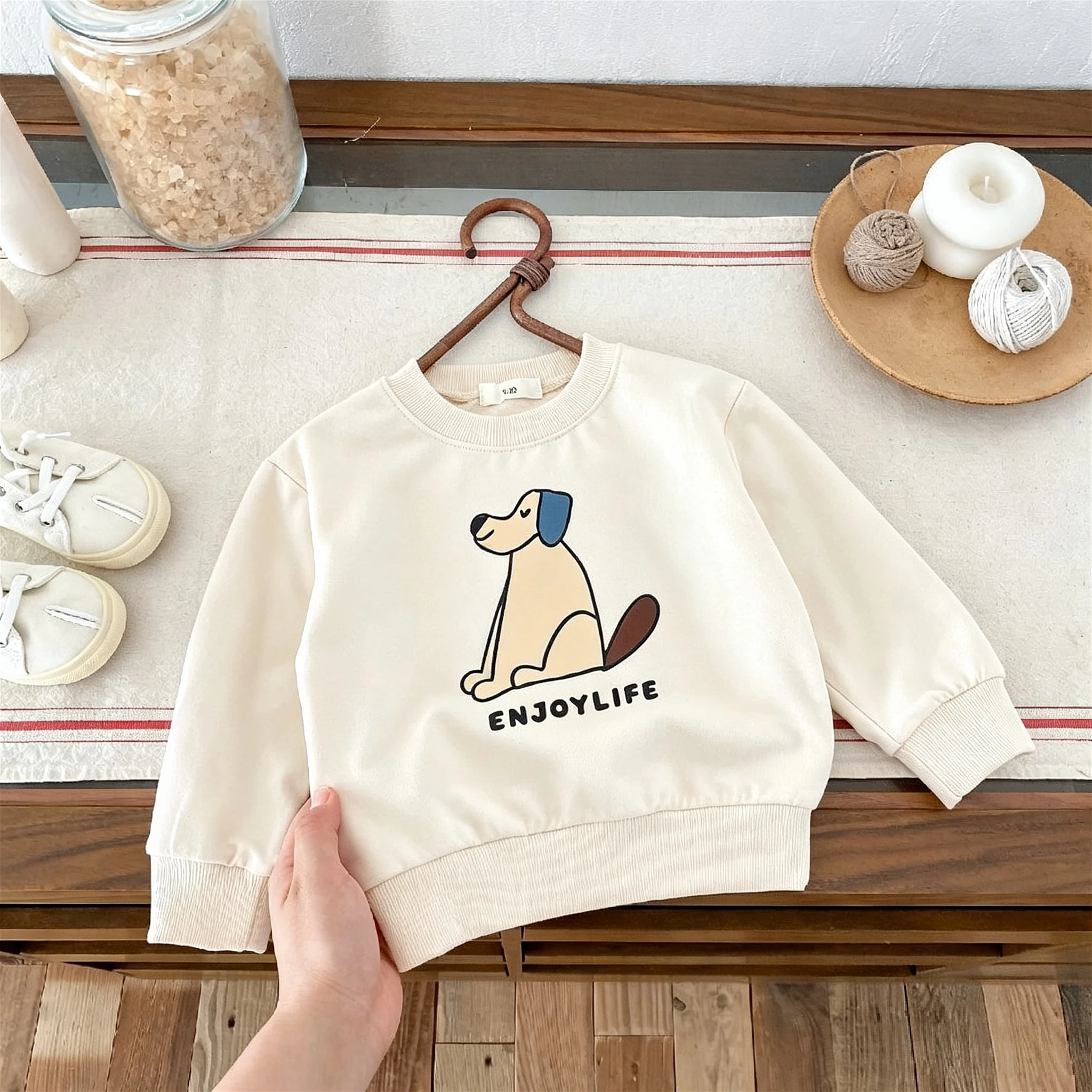 6m-6y Children's Clothes Printed Cartoon Sweatshirts Long Sleeve Tops Fashion Korean Kids Round Collar Pullover Hoodies Autumn