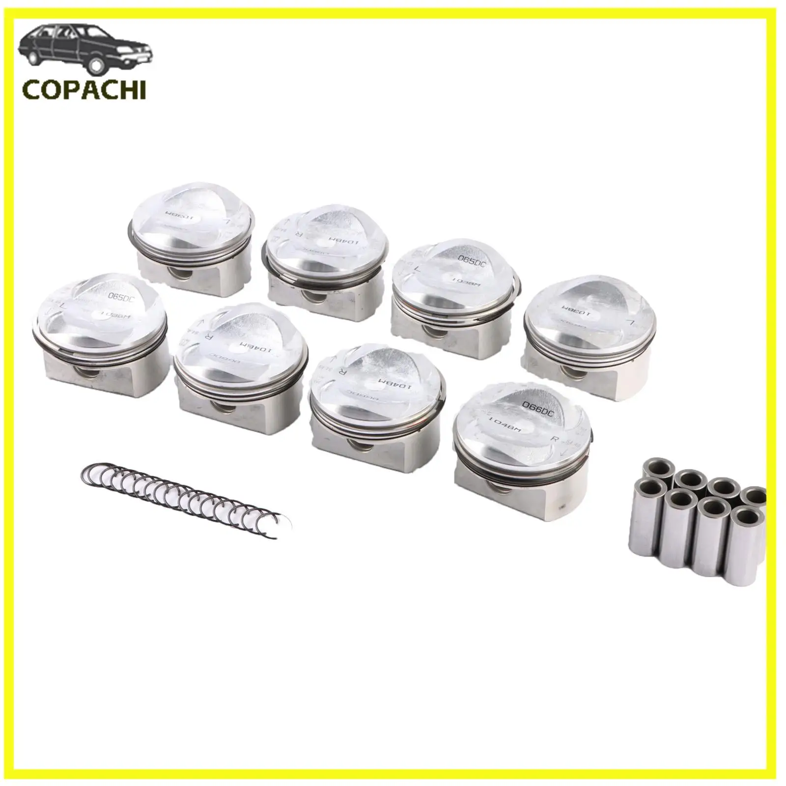 8 قطعة بيستونز وخواتم السيارة مجموعة Φ84.5mm STD Φ20mm 079107065DC 07910065AD لشركة فولكس فاجن طوارق أودي S5 A6 A8 Q7 4.2L FSI BVJ CAU V8 DOHC 40V #1