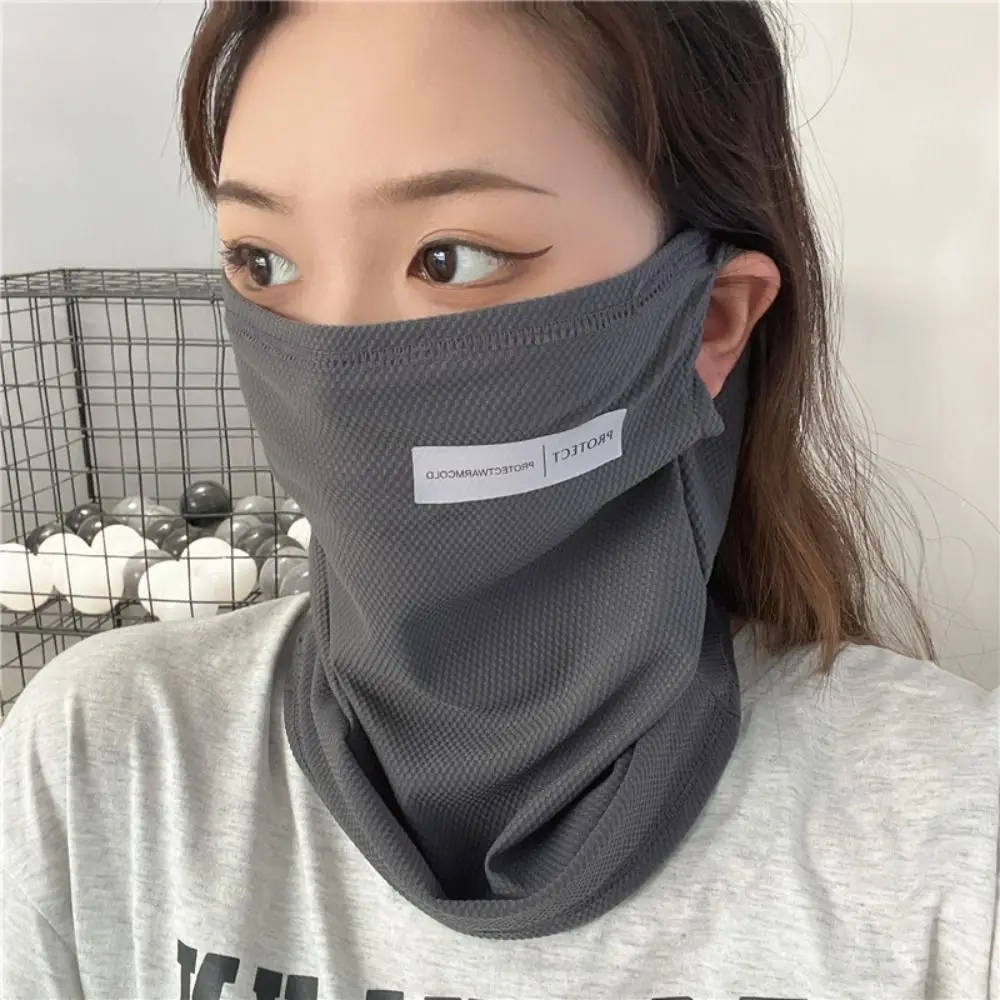 Ice silk Ice Sleeve Sunscreen Face-piece Unisex Thin Sun Protection Mask Windproof Breathable Arm Protection Gloves Summer image 6