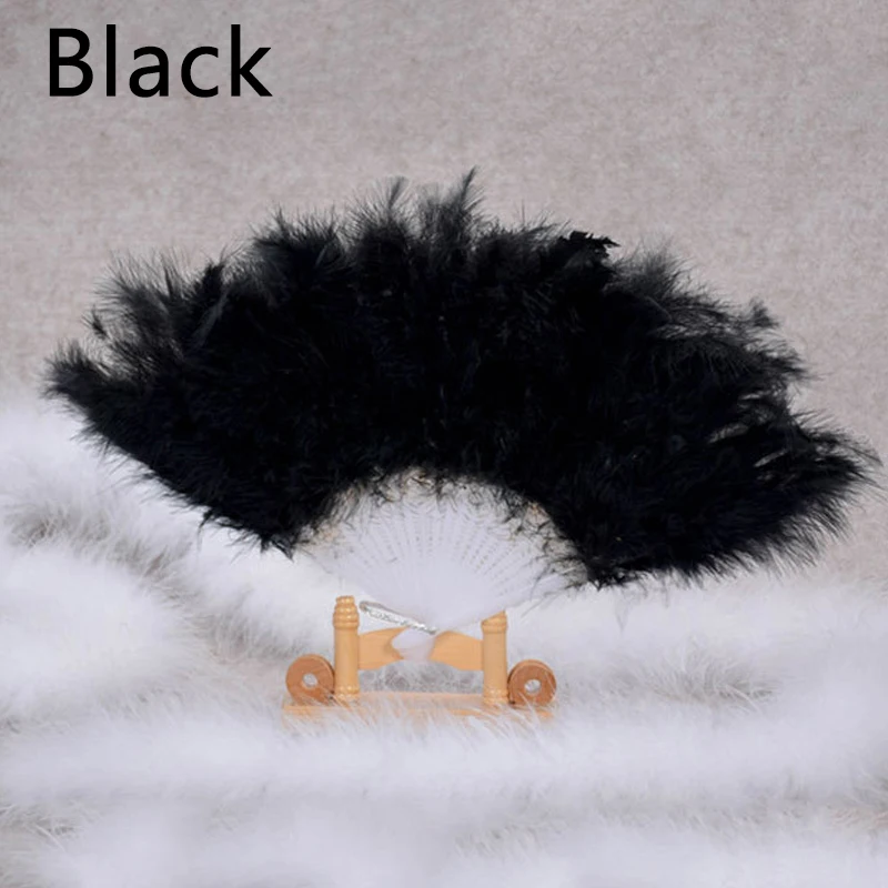 fluffy soft feather costume hand held folding fan Women Lady Party Theater Ball Dance Fans For Wedding Party Props