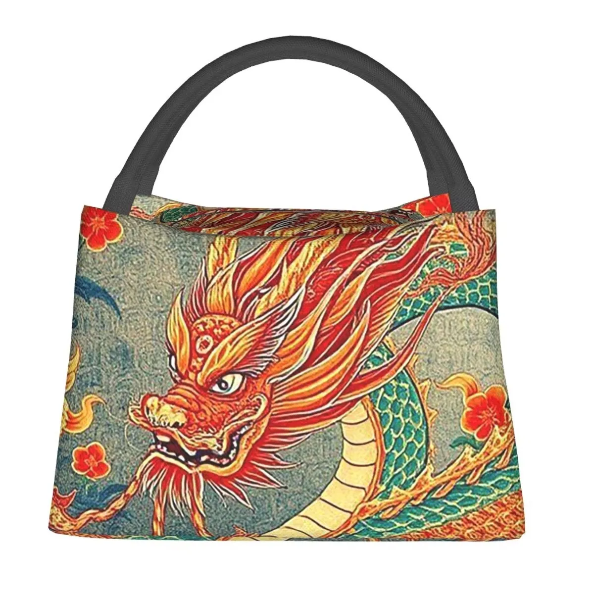 Chinese Dragon Art Insulated Lunch Bag Thermal Food Box Portable Tote for Women Kids School Office Picnic Travel Lunch Holder