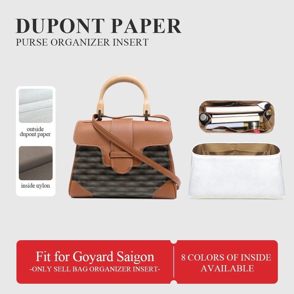 

Dupont Paper Purse Organizer Insert Fit for Goyard Saigon Makeup Inside Organizer Bag Lightweight Inner Liner Storage Bag In Bag