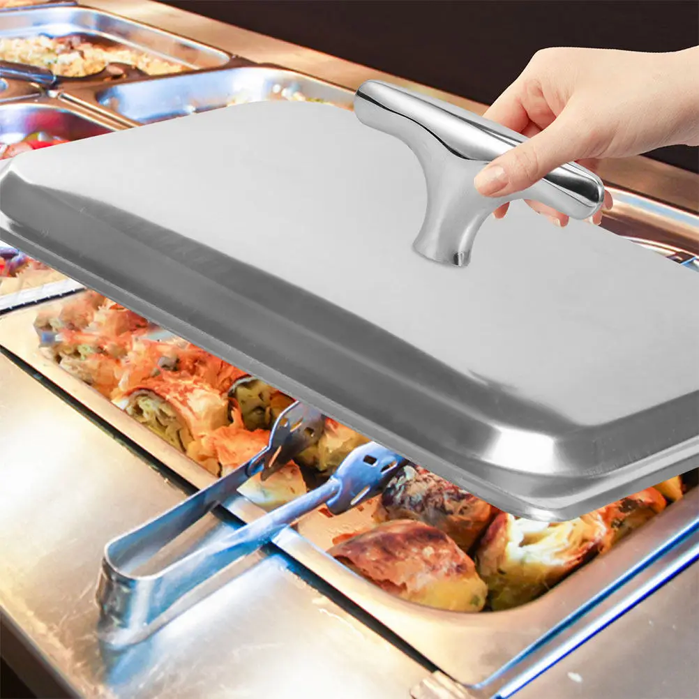 2Pcs Heavy Duty Buffet Server Handle Stainless Steel Replacement for Buffet Tray Dish Lid Knob Breakfast Food Holder