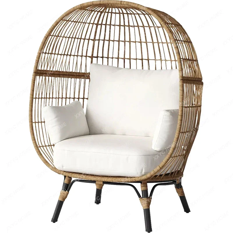 Outdoor Rattan Deck Chair Bird Cage  Sofa Courtyard Balcony Chair Outdoor Lying round Bed