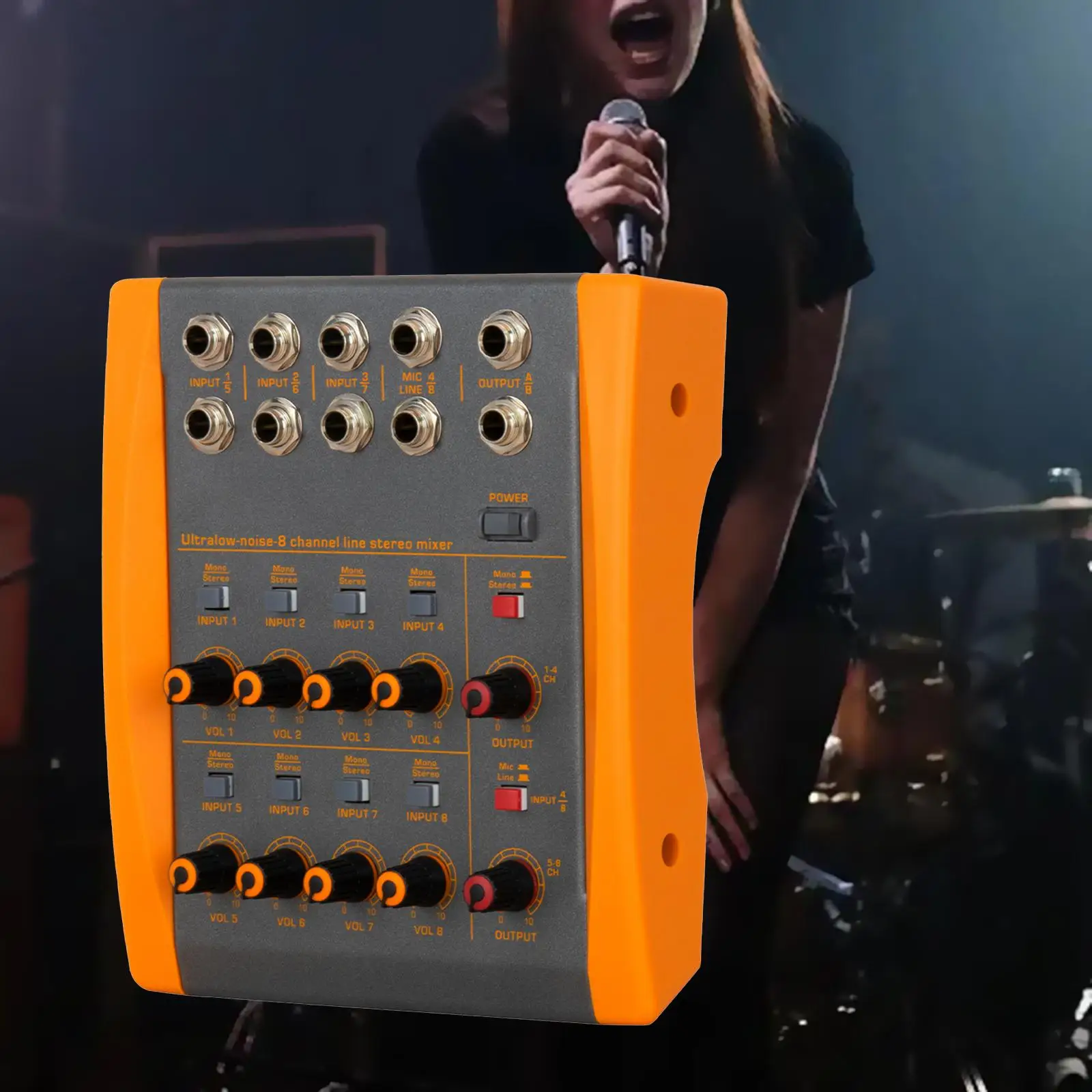 8-Kanal-Audio-Mixer geräuscharm wie Gitarren, Bass, Keyboards Mixer Line Mixer für Gitarren kleine Clubs Profi und Anfänger