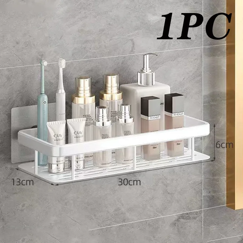 2 Stück Bad Regal Küche Lagerung Veranstalter Aluminium legierung Shampoo Rack Dusch regal Bad zubehör kein Bohr regal